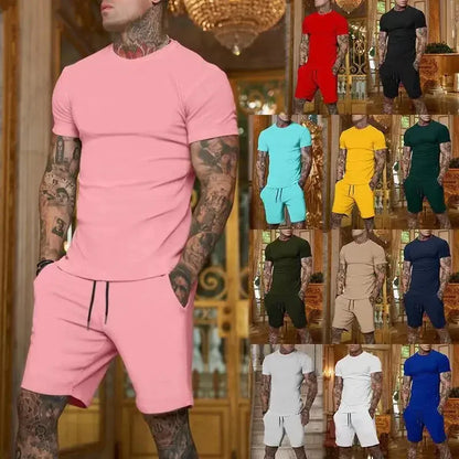 2025 sommarnytt herrset med andningsbara sportkläder, kortärmade t-shirts och shorts, populära snabbtorkande kläder