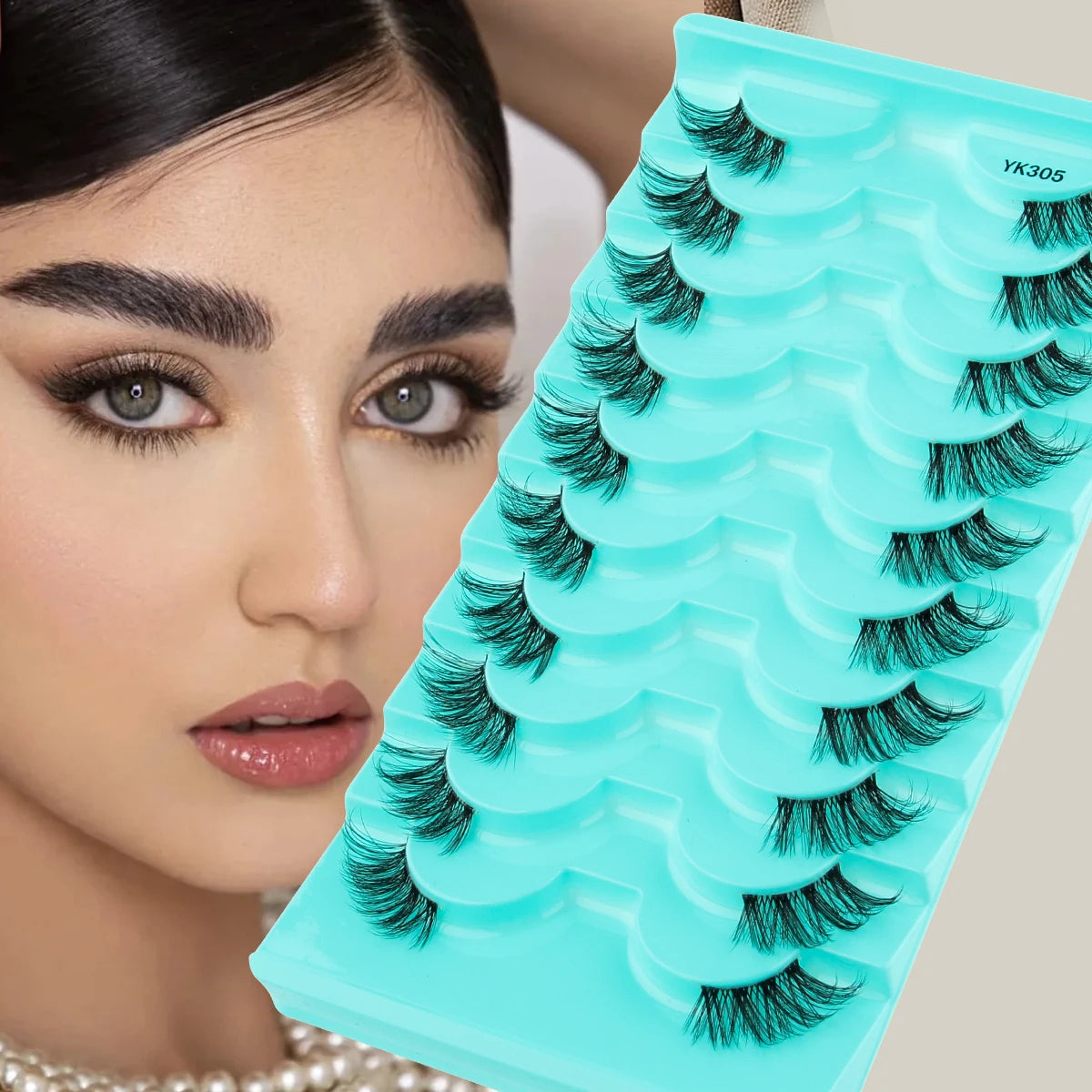 YSDO Fox Eye fransar 3/10 par fransar 3D mink naturliga fransar mjuka kattögonfransar förlängning fluffiga fransar smink halva ögonfransar