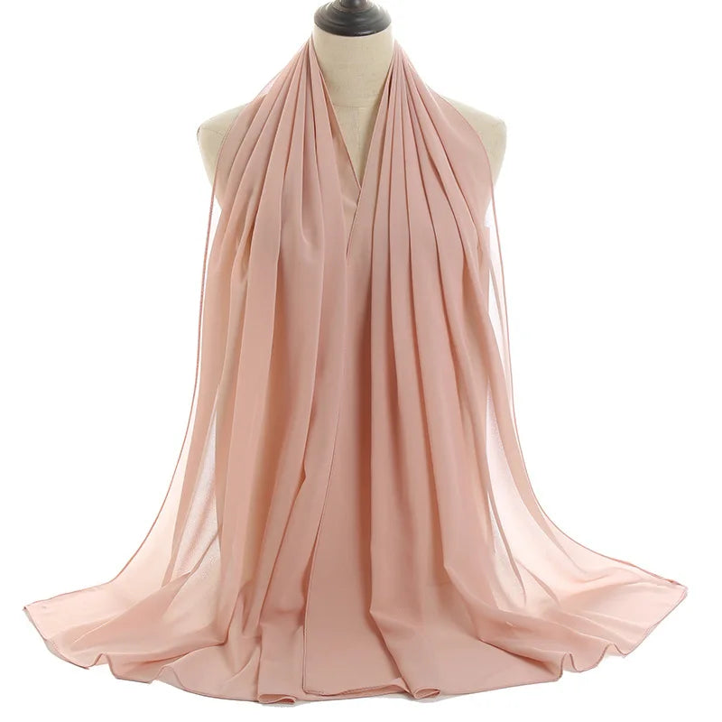 Ramadan Islamisk Instant Bubble Chiffong Sjal Halsduk Dam Huvudbonad Kvinnor Hijabs Halsdukar Bufandas Muslimsk Slöja Hijab Snood 180*70cm