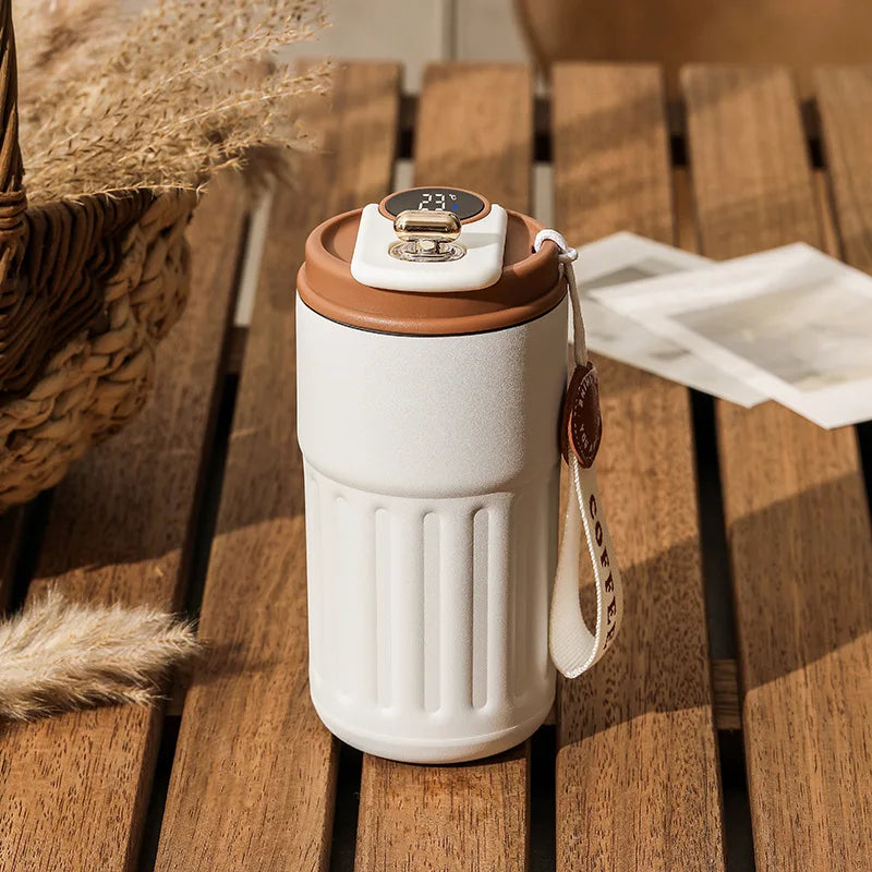 450 ml rostfritt stål termosvattenflaska LED-temperaturdisplay kaffekopp håller kallt och värmer termosmugg resevakuum