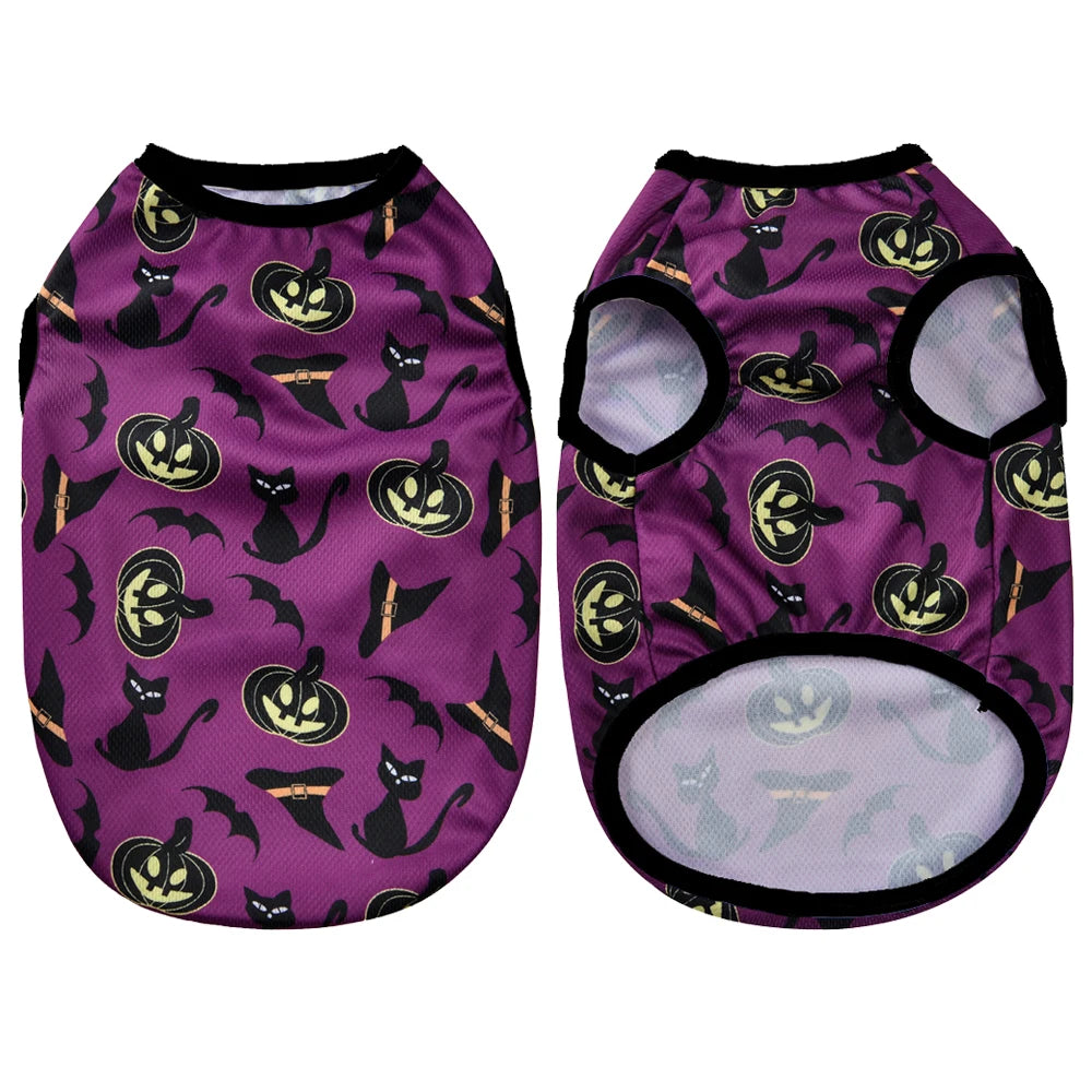 Hundkläder för små och medelstora hundar Katter Halloween Pumpa Tassavtryck Valpvästar Chihuahua Yorkshire Terrier Kostymer Husdjur Festkläder