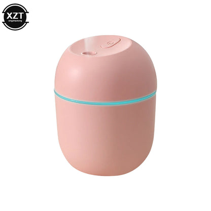 220ml USB-luftfuktare, förångare, aromoljediffusor, ljudlös luftfuktare med nattlampa för bil, sovrum, kall dimma-spruta