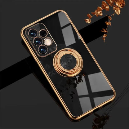 Lyxigt pläterat magnetiskt 360° ringhållare telefonskal för Samsung Galaxy S25 Ultra S24 S23 FE S22 S21 S20 S10 Plus baksida