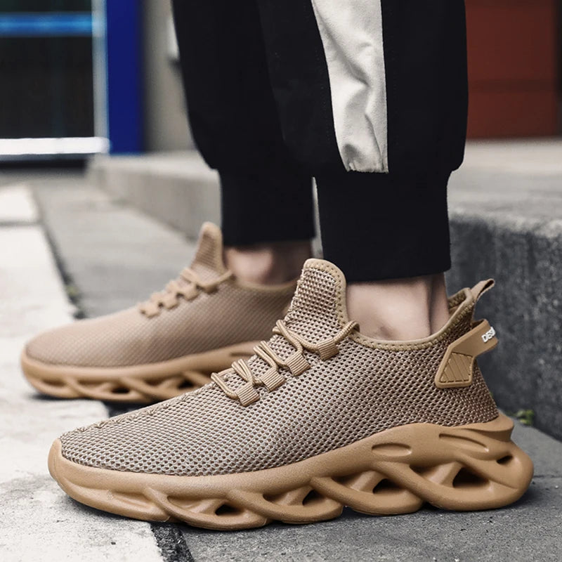 Sommar Herr Casual Sport Löparskor Andningsbara Lätta Sneakers Utomhus Mesh Svart Atletisk Jogging Tennis Vandring Skor