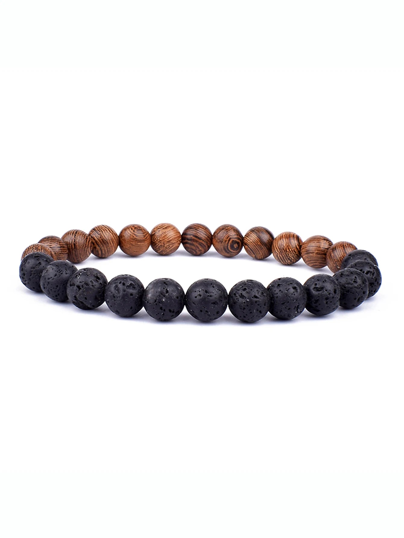 8mm lavaarmband för män vulkaniska stenar träpärlor armband tibetansk buddha handledskedja kvinnor män smycken gåva nya armband