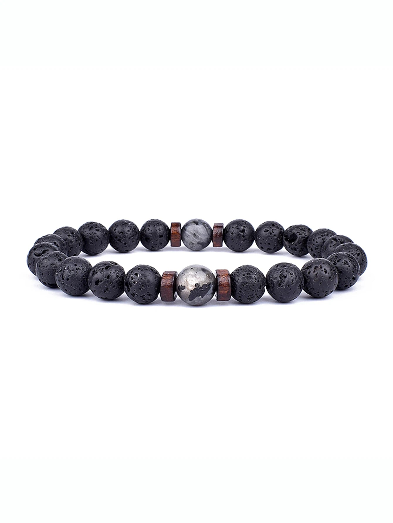 8mm lavaarmband för män vulkaniska stenar träpärlor armband tibetansk buddha handledskedja kvinnor män smycken gåva nya armband