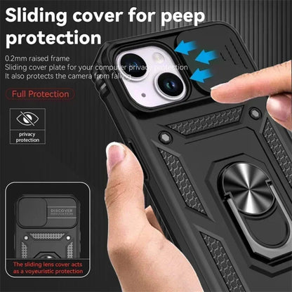 Ringstativ Roterande Skjutkameralins Militärklassat Pansarskal för iPhone 17 16 E 14 13 12 11 15 Pro Max Plus Mini Skal