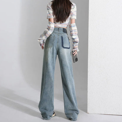 Baggy Jeans Dam Vida Ben Denimbyxor Y2K Estetiska Streetwear Lös Passform Retro Dammode Trendiga Casual Outfits Jeans