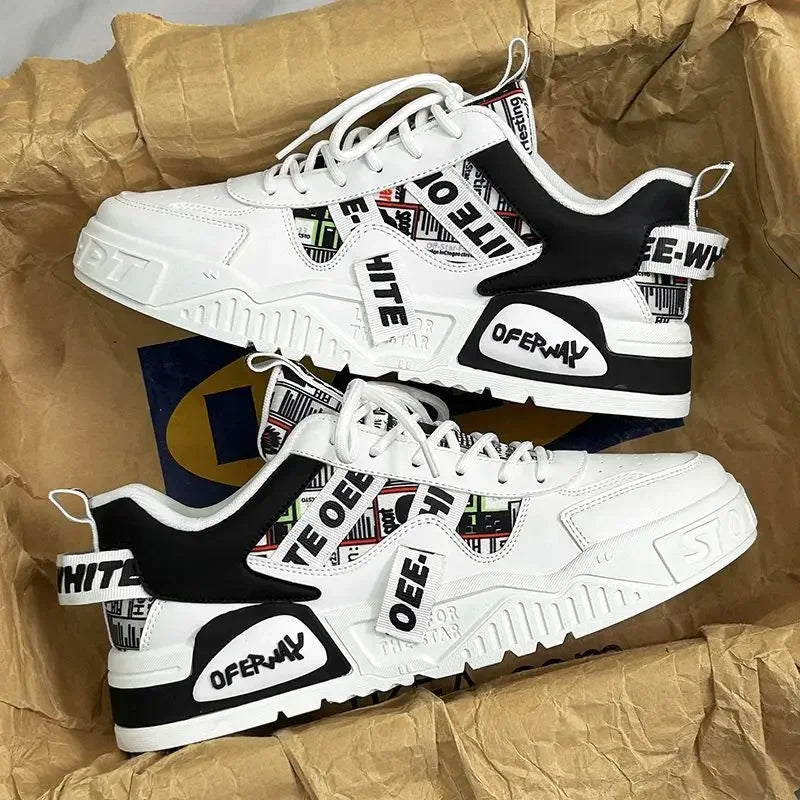 Casual Mode Läder Sneakers Nya Skateboard Herrskor Utomhus Löpning Sportskor Vandring Tennis Plattform Lyxiga Skor