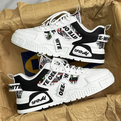 Casual Mode Läder Sneakers Nya Skateboard Herrskor Utomhus Löpning Sportskor Vandring Tennis Plattform Lyxiga Skor