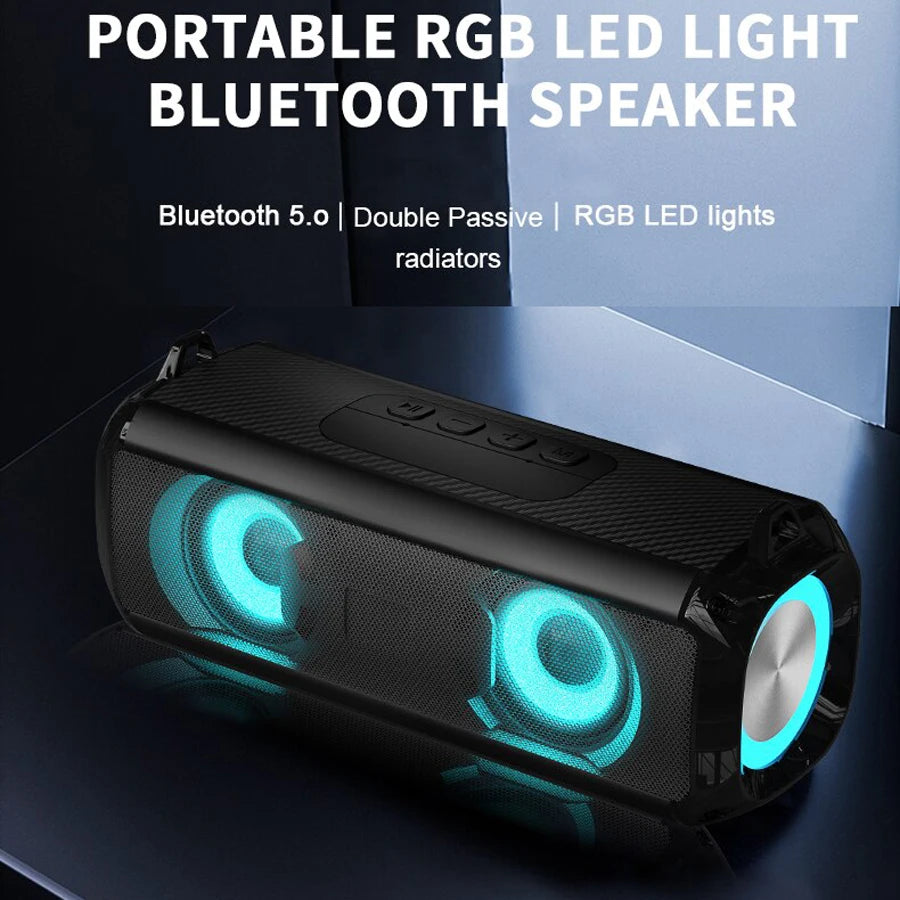 Bärbar subwoofer Caixa De Som Bluetooth-högtalare trådlös radio FM-ljudbox musik Bocina bas med lamppelare Blootooth Audio