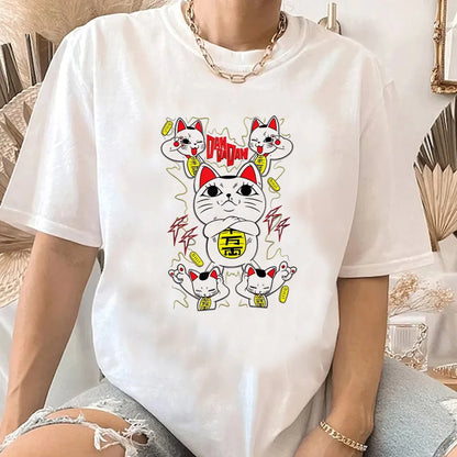 Dandadan t-shirt för kvinnor Trendig pastellfärgad klassisk 80-tals koreansk kläder Andningsbar t-shirt anime Popkultur kawaii Andningsbar