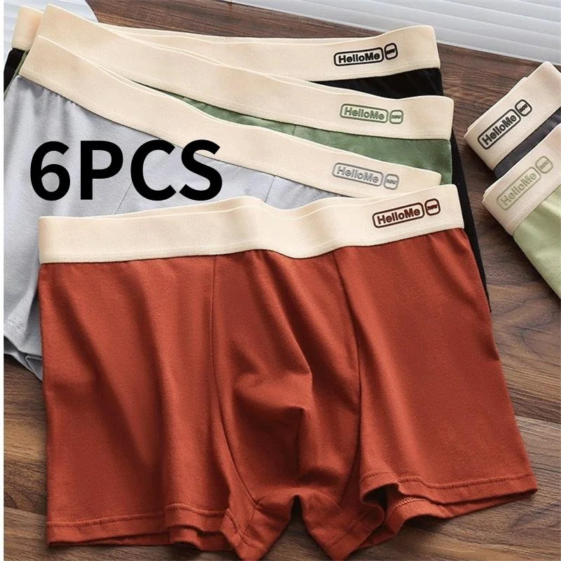 6 st. herrunderkläder i ren bomull boxershorts herrtrosor herr andningsbara antibakteriella underbyxor sexiga sportkomfort herrboxare