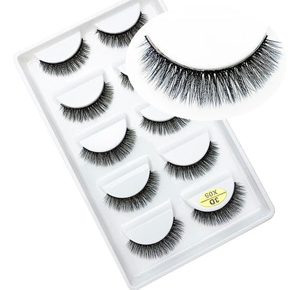 LTWEGO 5 par ögonfransar naturliga långa 3D minkfransar fluffiga volym mink lösögonfransar djurfria slingor makeup cilios