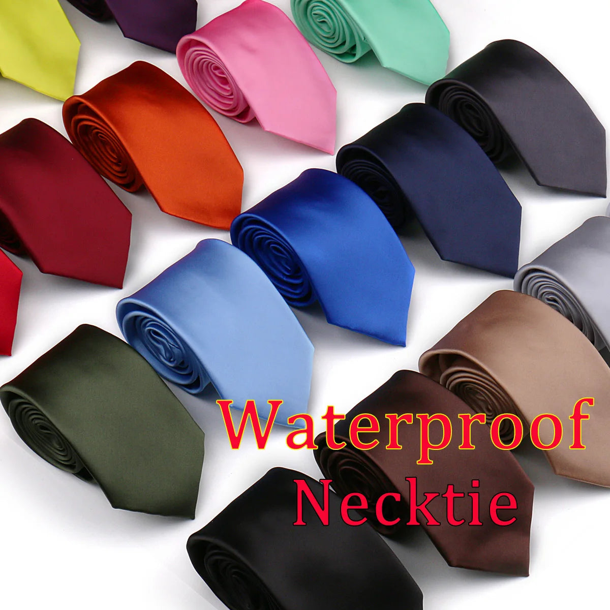 HUISHI 8CM 8 stilar herr enfärgad mörkblå slips 6cm vattentät jacquardslips vardagskläder kravatt bröllopsfest för män