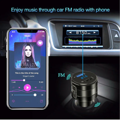 Bluetooth FM-sändare MP3-spelare Handsfree-bilsats 3.1A Dubbel USB-laddare Strömadapter För bil-DVR Radio Biltillbehör