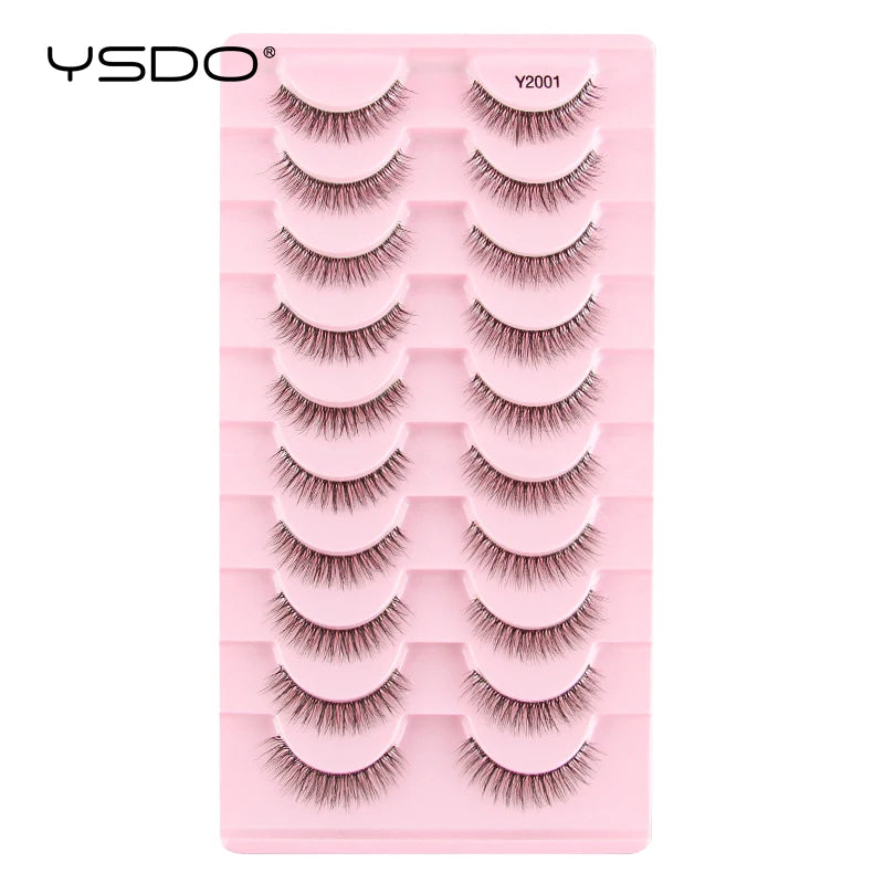 YSDO Fox Eye fransar 3/10 par fransar 3D mink naturliga fransar mjuka kattögonfransar förlängning fluffiga fransar smink halva ögonfransar