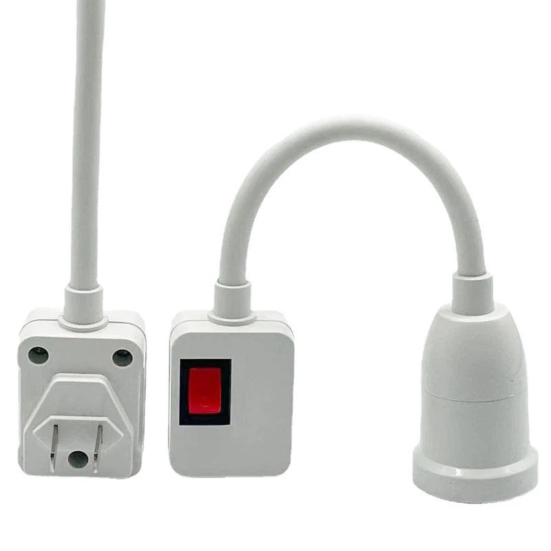 Rostfritt stål E27 lampsockel justerbar flexibel böjd med strömbrytare EU US UK-kontakt energibesparande LED-bordslampsockel