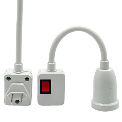 Rostfritt stål E27 lampsockel justerbar flexibel böjd med strömbrytare EU US UK-kontakt energibesparande LED-bordslampsockel