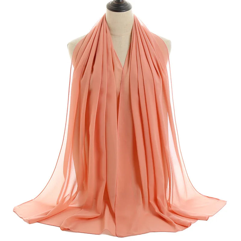 Ramadan Islamisk Instant Bubble Chiffong Sjal Halsduk Dam Huvudbonad Kvinnor Hijabs Halsdukar Bufandas Muslimsk Slöja Hijab Snood 180*70cm