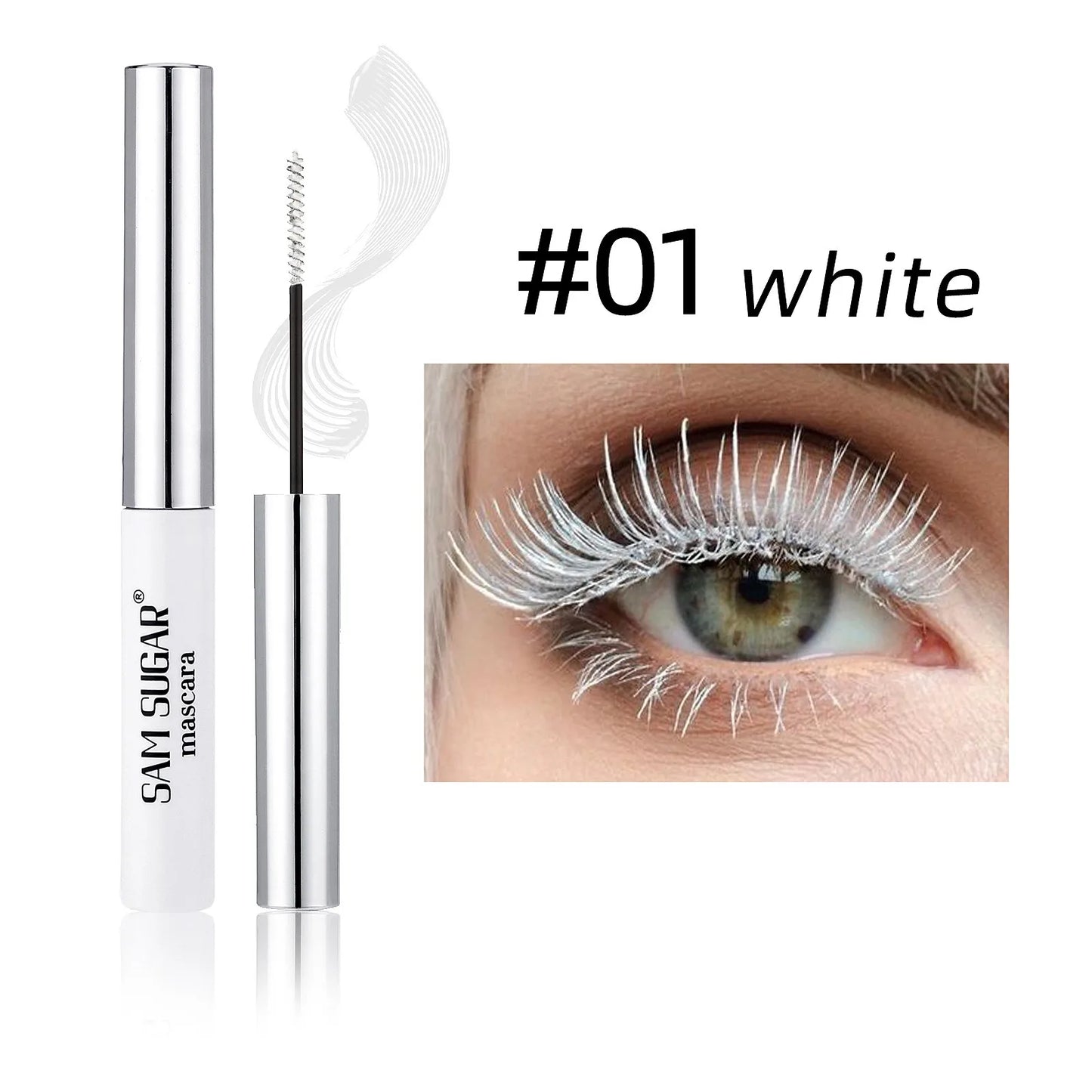 Silkesfibermascara Färgglad Ultrafin Borste Förlänger Ögonfransar Vattentät Varaktig Snabbtorkande Grön Rosa Böjande Mascara Makeup