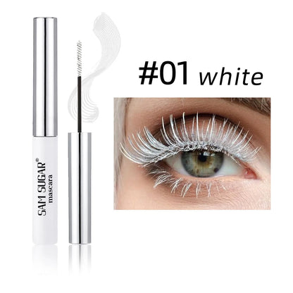 Silkesfibermascara Färgglad Ultrafin Borste Förlänger Ögonfransar Vattentät Varaktig Snabbtorkande Grön Rosa Böjande Mascara Makeup