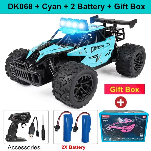 Oike RC-bil 1:16 modell med LED-lampor radio terrängstyrd klätterbil utomhusbilar driftrace leksaker pojkar presenter