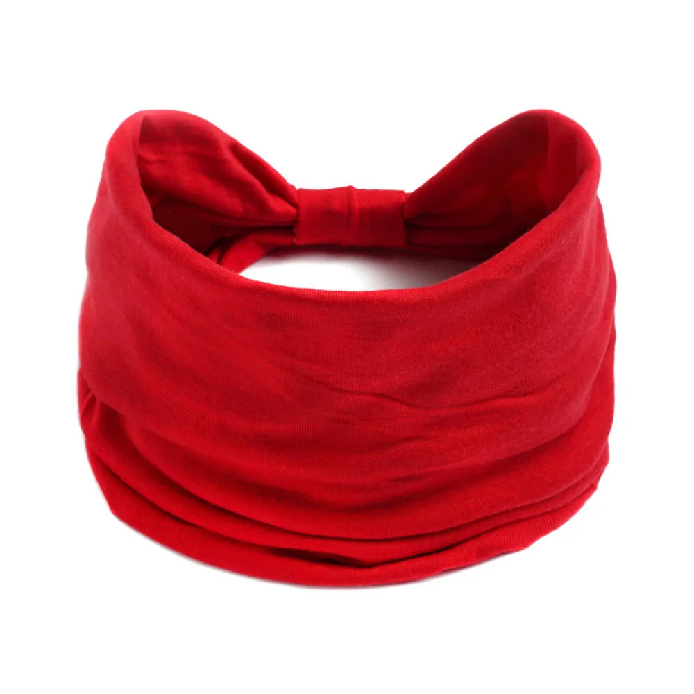 Mode Enfärgad Bred kant Bomullsyoga absorberar svett Dam Flickor Pannband Huvudbonad Turban Bandage Håraccessoarer Huvudbonader