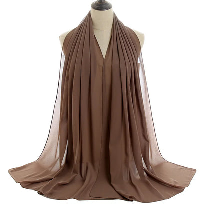 Ramadan Islamisk Instant Bubble Chiffong Sjal Halsduk Dam Huvudbonad Kvinnor Hijabs Halsdukar Bufandas Muslimsk Slöja Hijab Snood 180*70cm