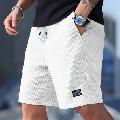 Herrshorts, Herrfritidsbyxor, Herrstrandshorts, Herrsportshorts, Nytt mode med texturerat tyg, Andningsbara byxor, Lämpliga för både vardagskläder och sport