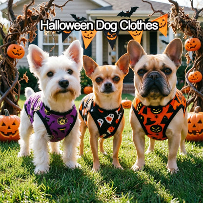 Hundkläder för små och medelstora hundar Katter Halloween Pumpa Tassavtryck Valpvästar Chihuahua Yorkshire Terrier Kostymer Husdjur Festkläder