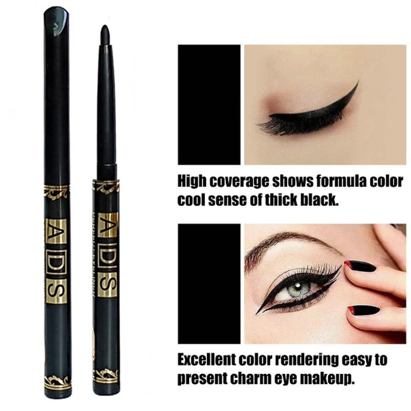 1/5/12 st långvariga svarta eyelinerpennor multifunktionell ögonskuggspenna rökig ögonmakeup ögonbryn eyelinerpenna sminkverktyg