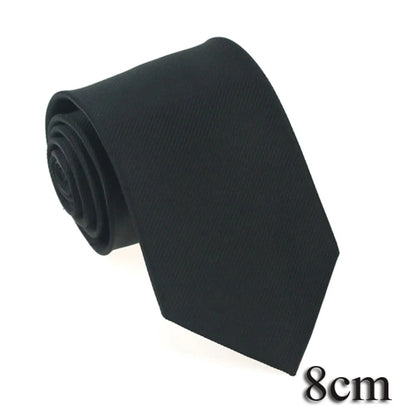 HUISHI 8CM 8 stilar herr enfärgad mörkblå slips 6cm vattentät jacquardslips vardagskläder kravatt bröllopsfest för män