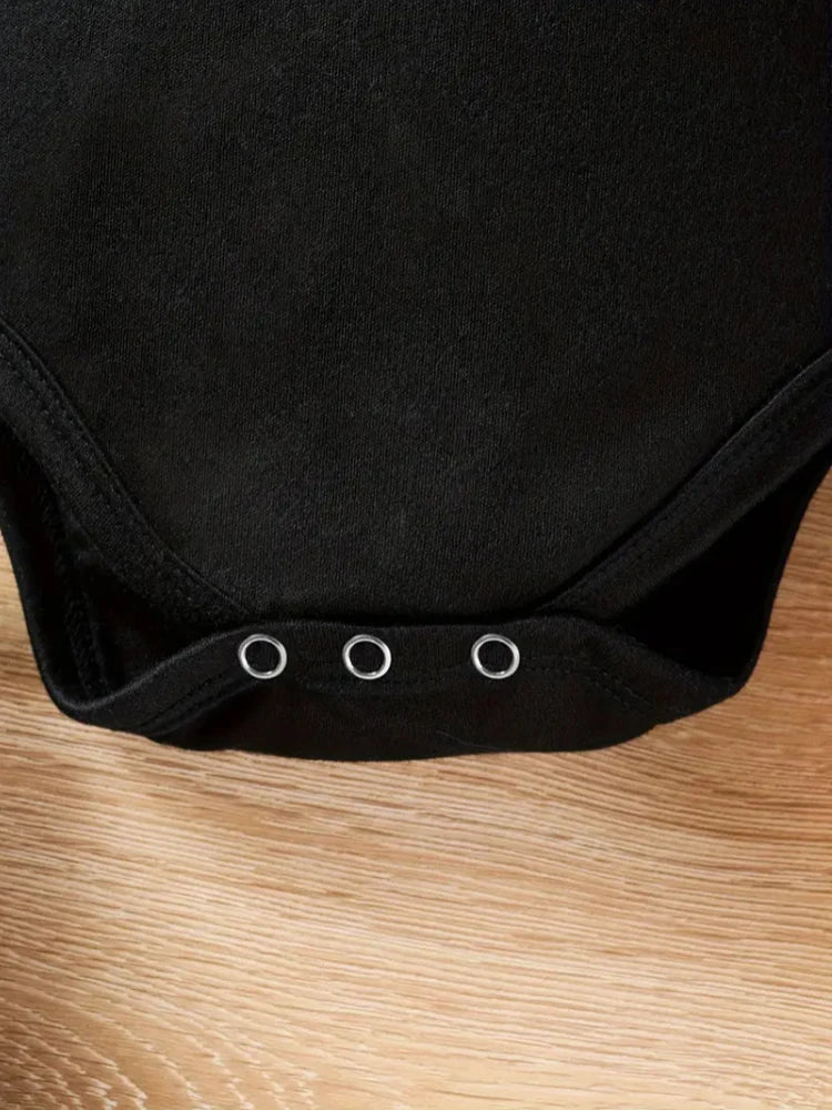 Nyfödda Baby Pojkar Flickor Kläder Spädbarn Tecknad Pappa och Jag Tryck Rolig Kortärmad Bodysuit Sommar Romper Spädbarn Jumpsuit