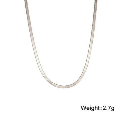 Skyrim Ormkedja Halsband Herr Kvinnor Rostfritt Stål 2/3/4/5mm Bred Platt Fiskbensmönster Halskedjor Trendig Hiphop Smycken Present Het