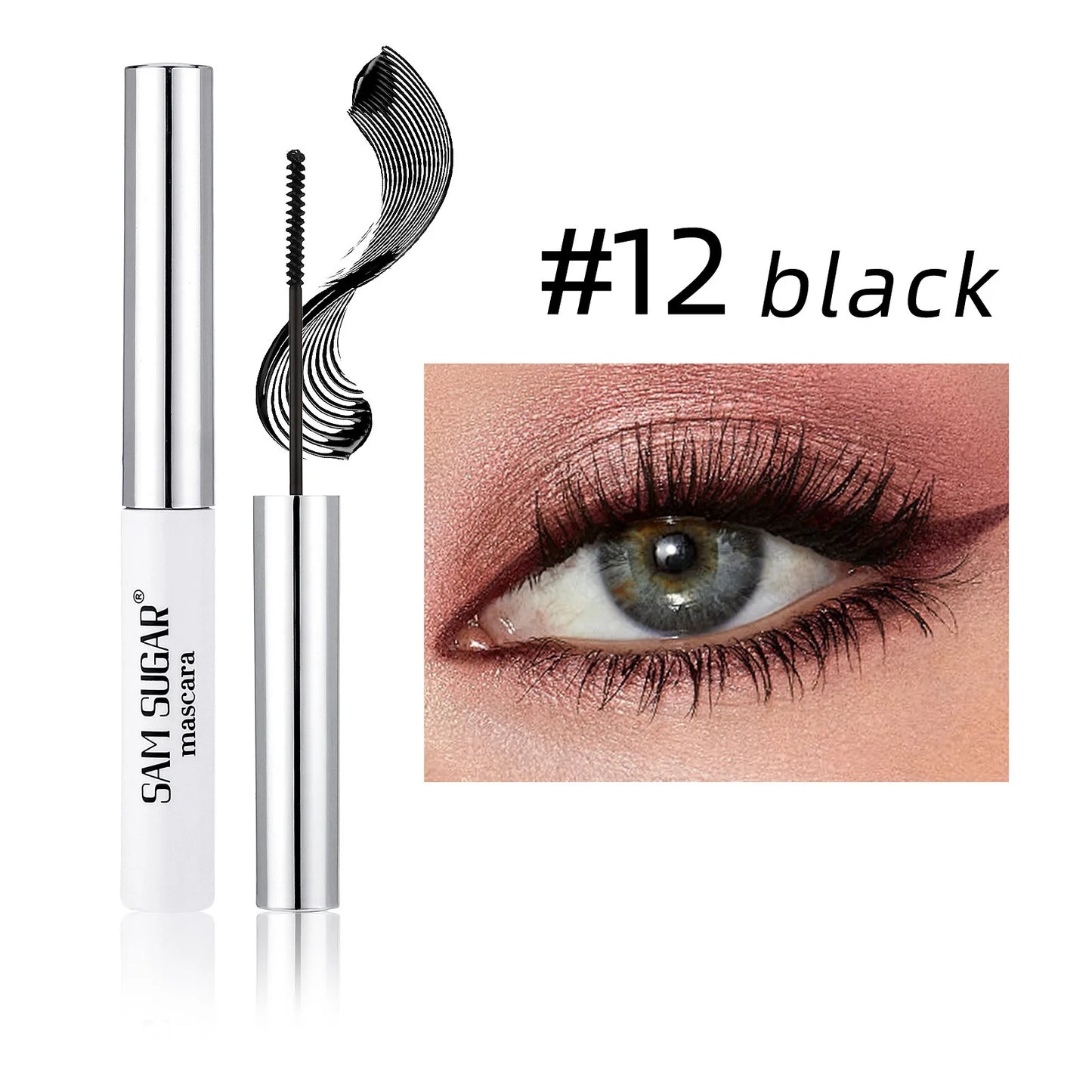 Silkesfibermascara Färgglad Ultrafin Borste Förlänger Ögonfransar Vattentät Varaktig Snabbtorkande Grön Rosa Böjande Mascara Makeup