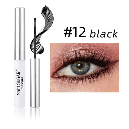 Silkesfibermascara Färgglad Ultrafin Borste Förlänger Ögonfransar Vattentät Varaktig Snabbtorkande Grön Rosa Böjande Mascara Makeup