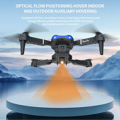E99 Pro Drönare med 8K HD-kamera Fjärrstyrd Quadcopter Fyraxlad Flygplan Höjdhållning GPS Flygleksak för Flygfotografering