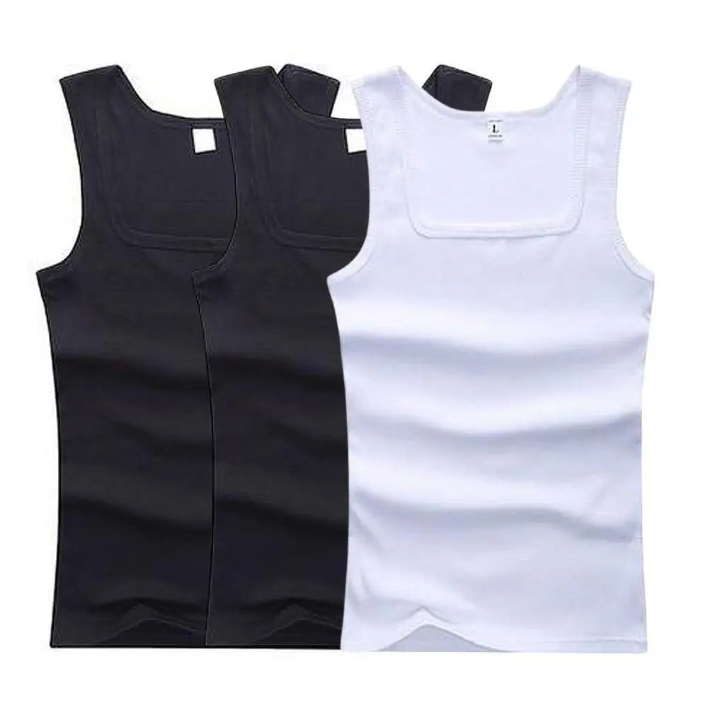 Heta herrlinnen fitnessväst grundläggande elastisk ärmlös t-shirt bomull bodybuilding herrkläder 3 st/set gymkläder herr