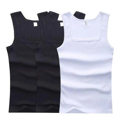 Heta herrlinnen fitnessväst grundläggande elastisk ärmlös t-shirt bomull bodybuilding herrkläder 3 st/set gymkläder herr