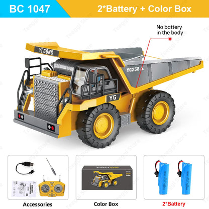 Teeggi 1:20 RC Grävmaskin Bil Barnleksaker 2.4G Fjärrstyrd Dumper Bil Bulldozer Leksaksradio Elbil För Barn Present