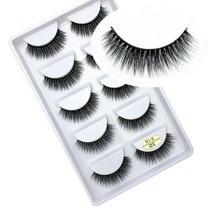 LTWEGO 5 par ögonfransar naturliga långa 3D minkfransar fluffiga volym mink lösögonfransar djurfria slingor makeup cilios