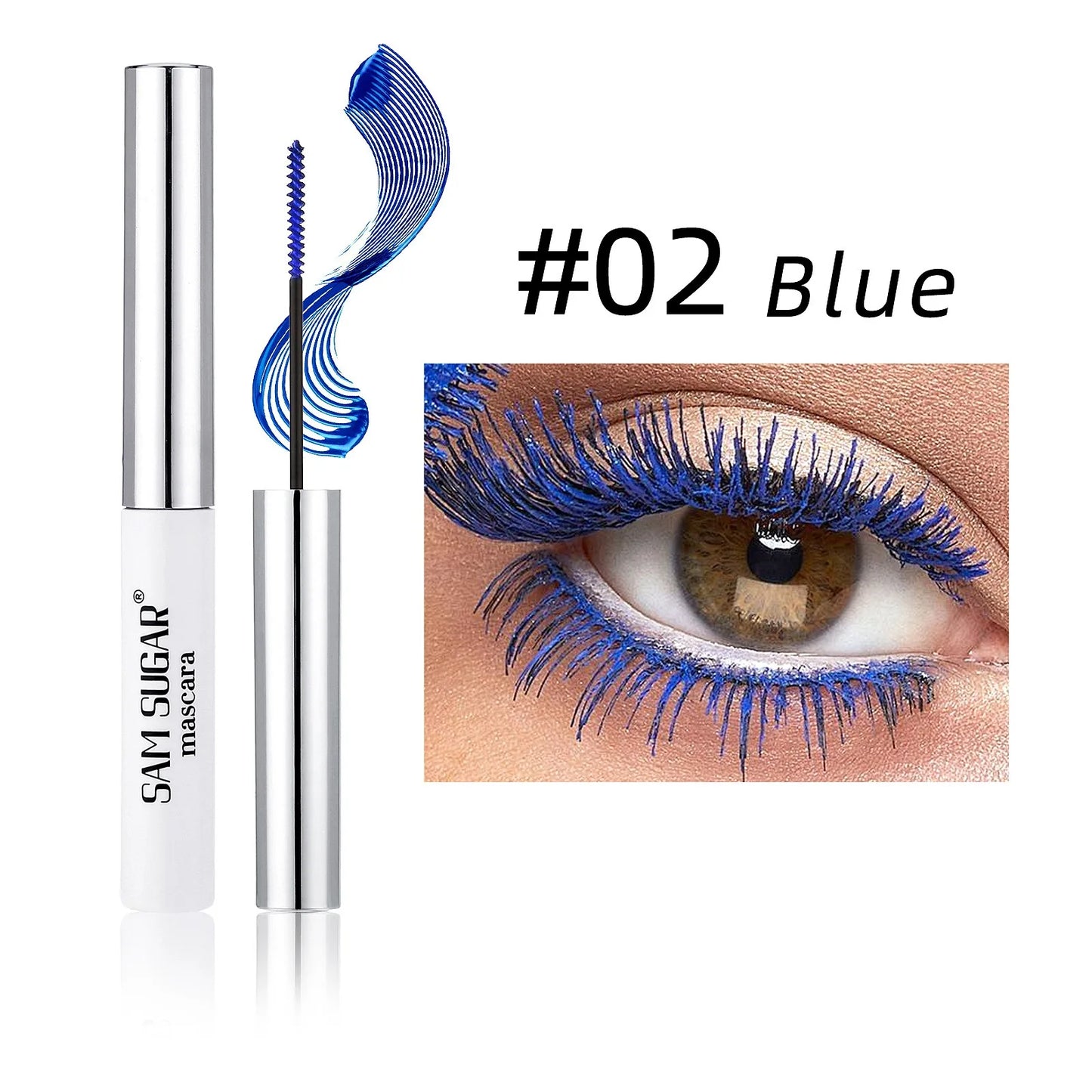 Silkesfibermascara Färgglad Ultrafin Borste Förlänger Ögonfransar Vattentät Varaktig Snabbtorkande Grön Rosa Böjande Mascara Makeup