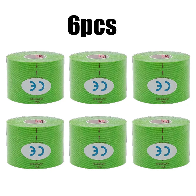 1/6 st tejper Kinesio Elastiskt Bandage Knäskydd Tejper Kinesiologi Stödkuddar Sport Självhäftande Venda Kinesiotejp Bandage