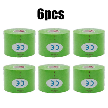 1/6 st tejper Kinesio Elastiskt Bandage Knäskydd Tejper Kinesiologi Stödkuddar Sport Självhäftande Venda Kinesiotejp Bandage