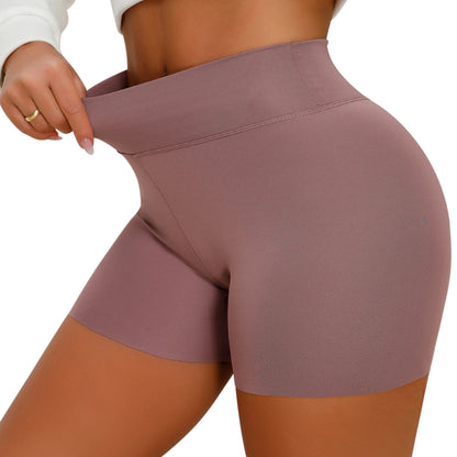 289 # Nya europeiska och amerikanska sömlösa, snabbtorkande persikofärgade fitnessshorts för kvinnor, högmidjade löp- och höftlyftande yogashorts