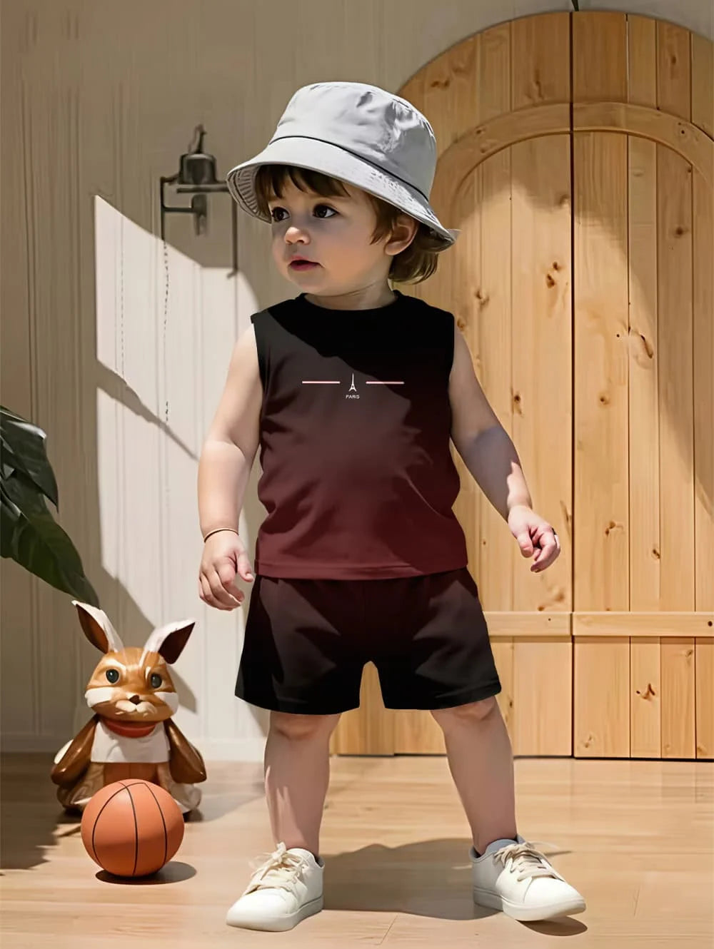 Children Sets Gradient Print Kids Clothes Boys Girls Vest Suit Summer Children's Clothes Baby Loose Shorts Tank Top Sleeveless ﻿