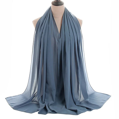 Ramadan Islamisk Instant Bubble Chiffong Sjal Halsduk Dam Huvudbonad Kvinnor Hijabs Halsdukar Bufandas Muslimsk Slöja Hijab Snood 180*70cm