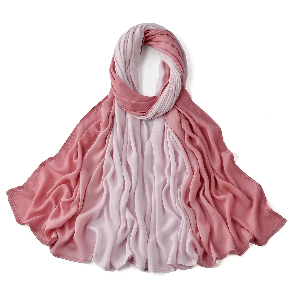 Gradient Rayon Modal Hijabs Bomull Hijab Halsduk för Kvinnor Stora Storlekar Långa Sjalar Muslimsk Huvudduk Islamiska Huvudband 180*85cm
