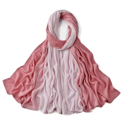 Gradient Rayon Modal Hijabs Bomull Hijab Halsduk för Kvinnor Stora Storlekar Långa Sjalar Muslimsk Huvudduk Islamiska Huvudband 180*85cm